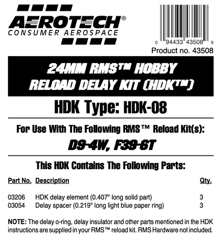 AeroTech HDK-08 RMS-24/40 Hobby Delay Kit (3-Pack) - 43508