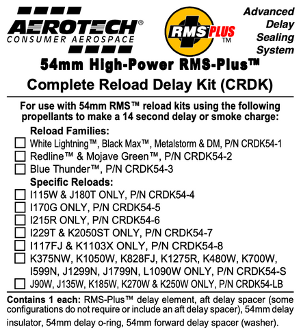 AeroTech RMS-54 I170G Complete Reload Delay Kit - CRDK54-05